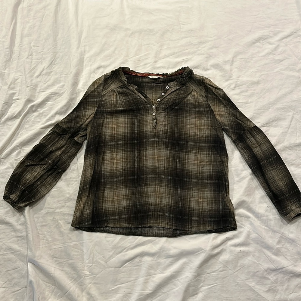 Plaid Frye and Co blouse